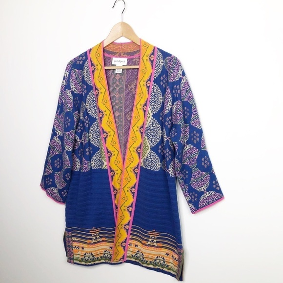 PECK & Peck  colorful bohemian open close your duster cardigan - Picture 7 of 9